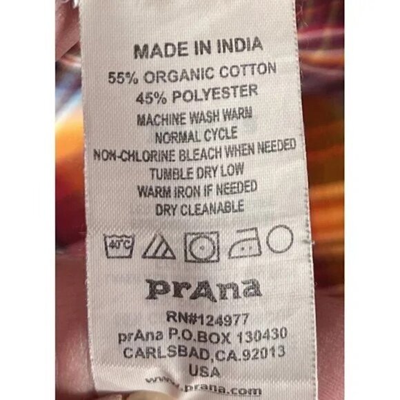 PRANA Orange Plaid Short Sleeve Button Front Shirt Size X Large - Picture 4 of 6